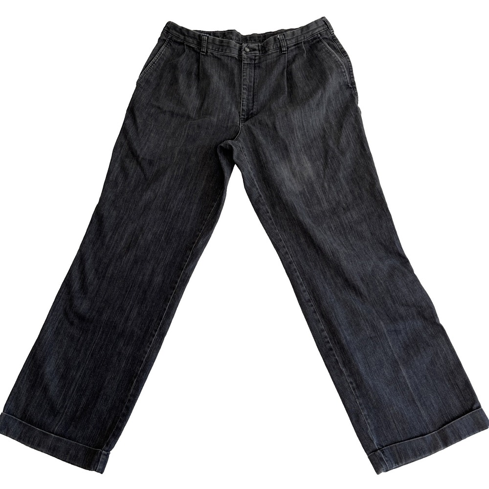 Paul Frederick Jeans Men's 38R Charcoal Straight Leg Pleated Front with Cuffs
